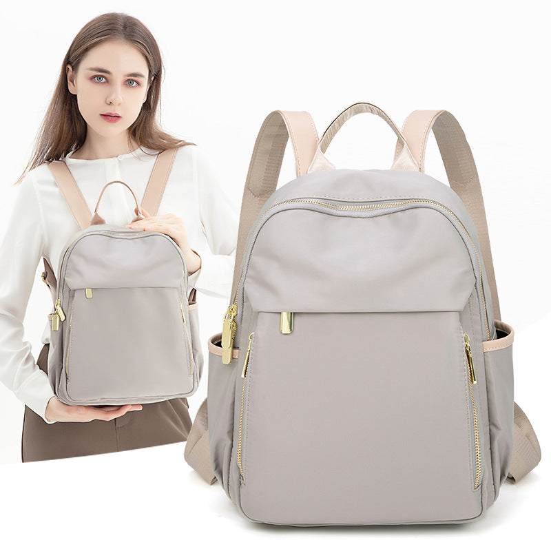 2023 Spring and Summer New Simple and Versatile Large Capacity Oxford Cloth Backpack Women's Casual Travel Backpack Lightweight Commuting 