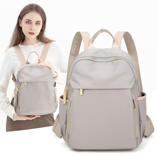 2023 Spring and Summer New Simple and Versatile Large Capacity Oxford Cloth Backpack Women's Casual Travel Backpack Lightweight Commuting 