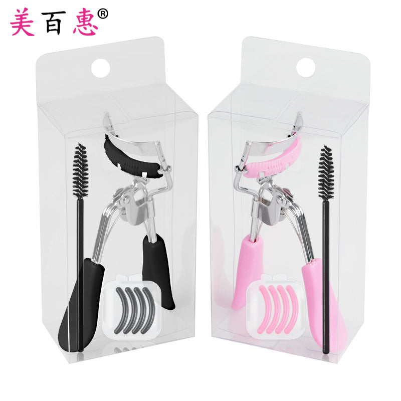 Factory direct supply carbon steel pink eyelash curler set eyebrow trimming set integrated curling eyelash assistant