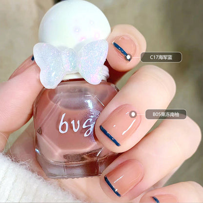 BVG small diamond nail polish no baking quick drying water-based tearable multi-color whitening nail polish spot one piece delivery 