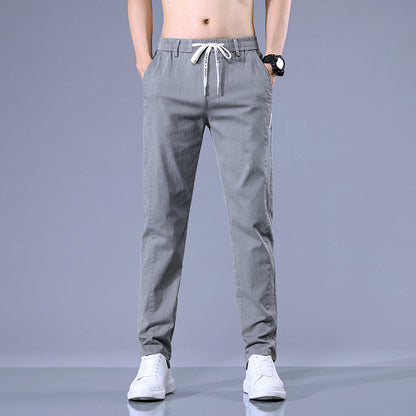 2023 Spring New Casual Pants Men's Straight Slim Elastic Waist Sports Pants Autumn Trend Men's Pants 