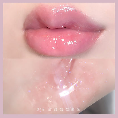 Maxfine water light beautiful lip gloss moisturizing lip glaze lasting whitening jelly glass mirror lip gloss wholesale 