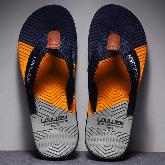 Luluan Summer Men's Flip-flops လက်ကား 2023 ပြင်ပဝတ် ကမ်းခြေဖိနပ် အသစ်များ အိမ်အတွက် အမျိုးသား Flip-Flop ခြေညှပ်ဖိနပ်