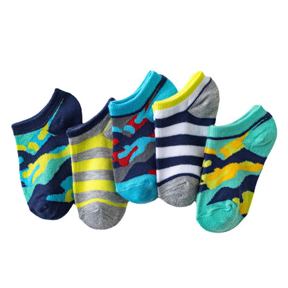 2023 Summer Children's Socks Thin Breathable Socks for Boys and Girls 3-9 Years Old Children's Boat Socks Invisible Short Style Wholesale Manufacturer 