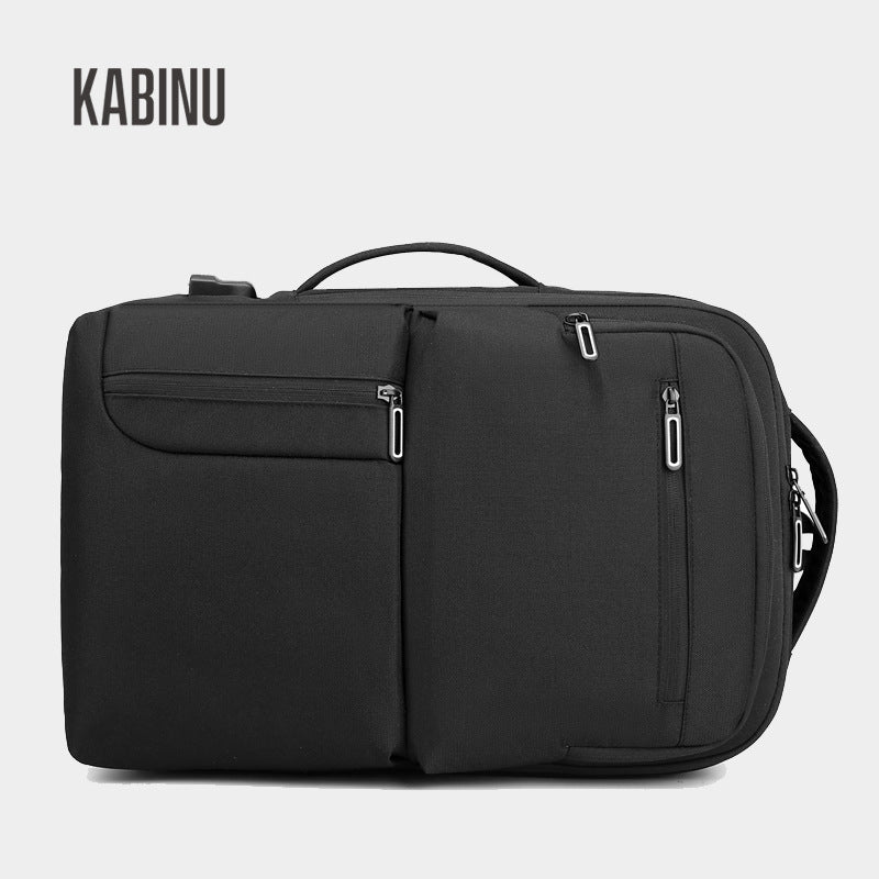 Kabinu business backpack backpack computer bag Oxford cloth solid color commuter outdoor travel bag USB charging