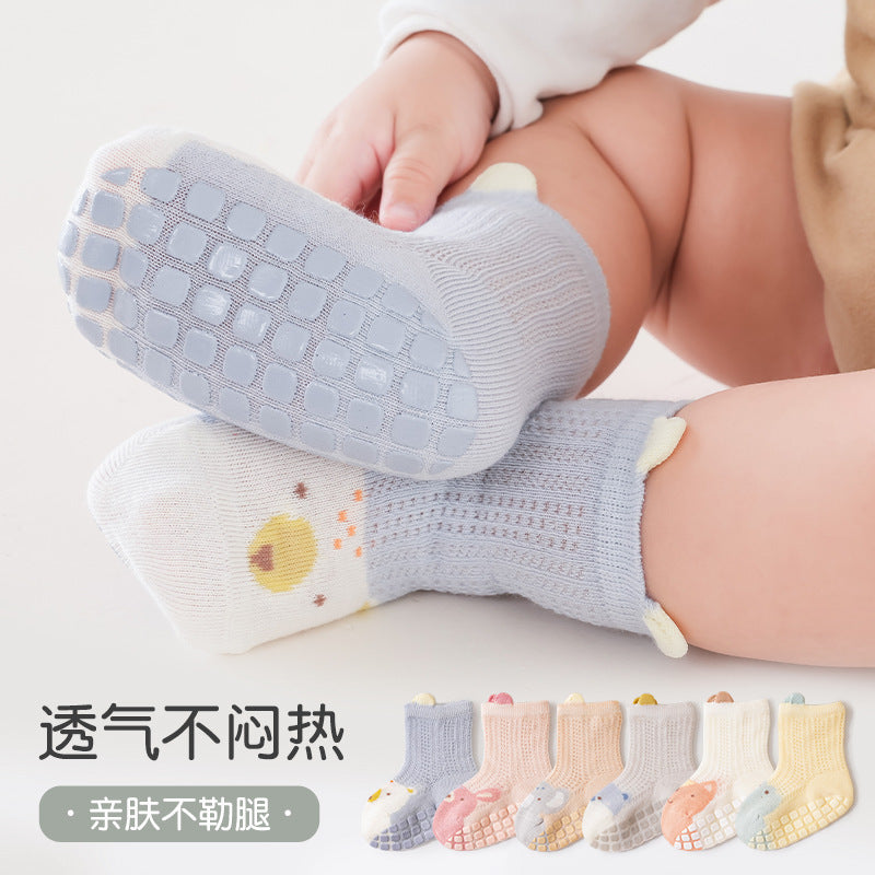 Summer thin baby socks baby floor socks non-slip toddler thin socks boneless loose mesh socks Class A 