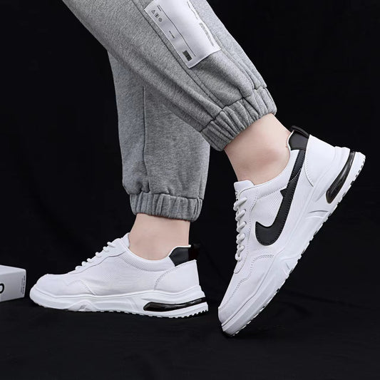 Net red small white shoes ins style lightweight trendy microfiber leather casual sneakers men's all-match breathable high-value trendy shoes