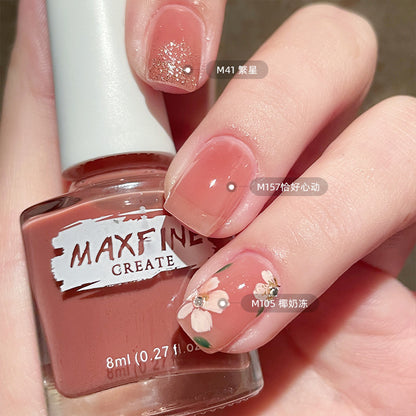 Maxfine water-based nail polish can be peeled off without baking, naturally quick-drying, not easy to fade, long-lasting and bright, one piece drop shipping 