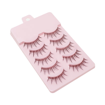 dingsen5 pairs of little devil natural fishing line false eyelashes with transparent stem one piece eyelashes LK01