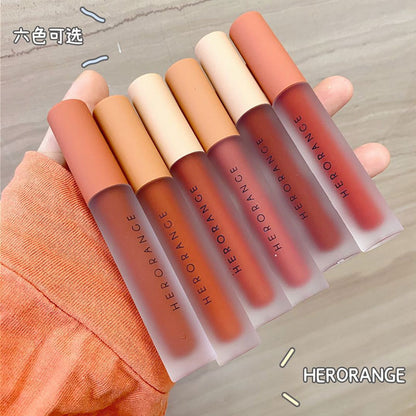 HERORANGE Twilight Lip Glaze matte velvet matte easy to color long-lasting whitening affordable student lipstick 