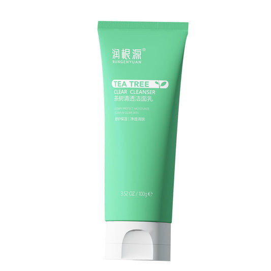 Moisturizing root tea tree clear cleanser နွေရာသီ refreshing deep cleansing oil control cleanser အမျိုးသားရော အမျိုးသမီးပါ လူကြိုက်များတဲ့ အစက်အပြောက်၊ 