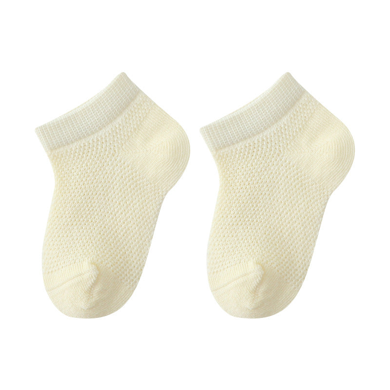 24 baby socks summer thin mesh socks short tube baby socks A type boneless loose solid color cotton socks