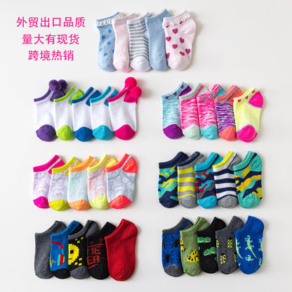 2023 Summer Children's Socks Thin Breathable Socks for Boys and Girls 3-9 Years Old Children's Boat Socks Invisible Short Style Wholesale Manufacturer 