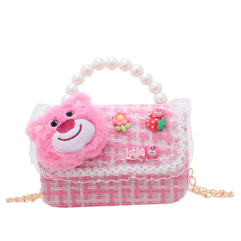 New Style Princess Pearl Portable Coin Purse Fashion Chain Children's Shoulder Bag Cartoon Cute Coin Bag 