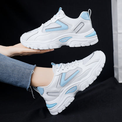 2023 spring new breathable explosive sports shoes female daddy shoes all-match students light running casual ins tide