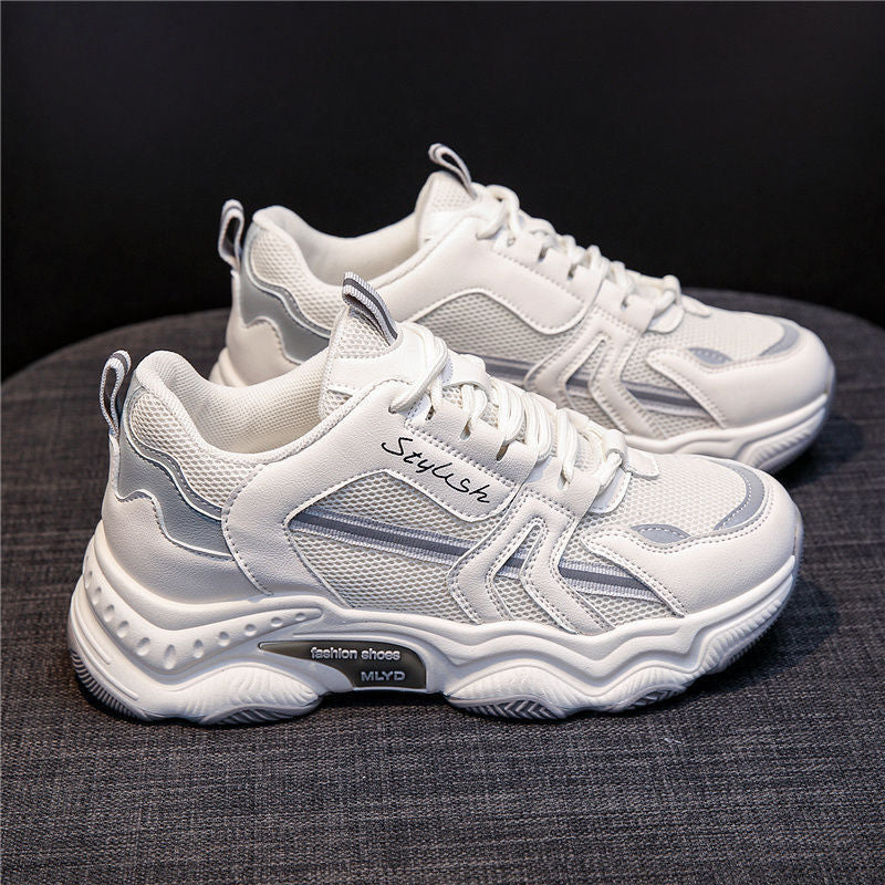 2023 spring and autumn new style small white shoes women's all-match mesh daddy shoes women's casual breathable thin sports shoes girls 