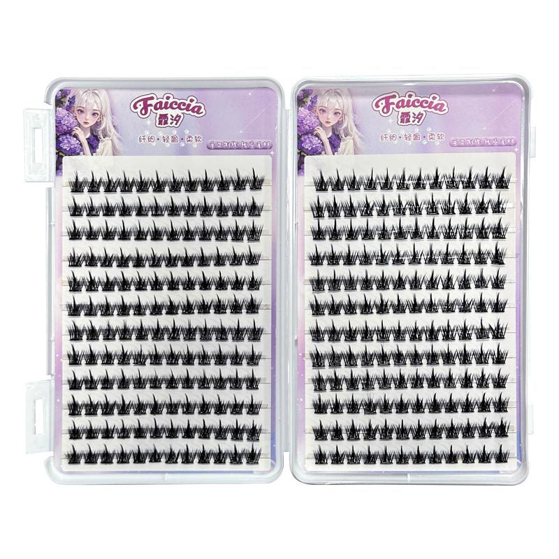 Feixi glue-free false eyelashes thick pure wild little devil elf false eyelashes novice soft large capacity jelly glue 