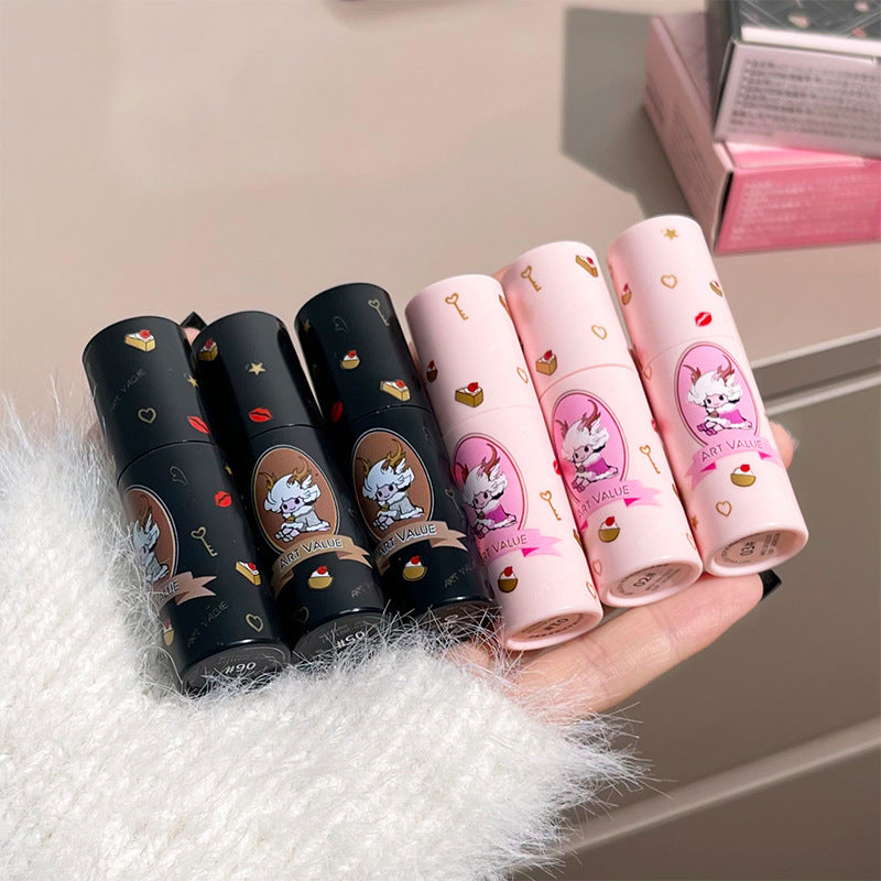 Art Value Little Dragon Girl Milk Cake Soft Matte Lip Mud Matte Velvet Whitening Lip Glaze Versatile Natural Affordable Cross-border 