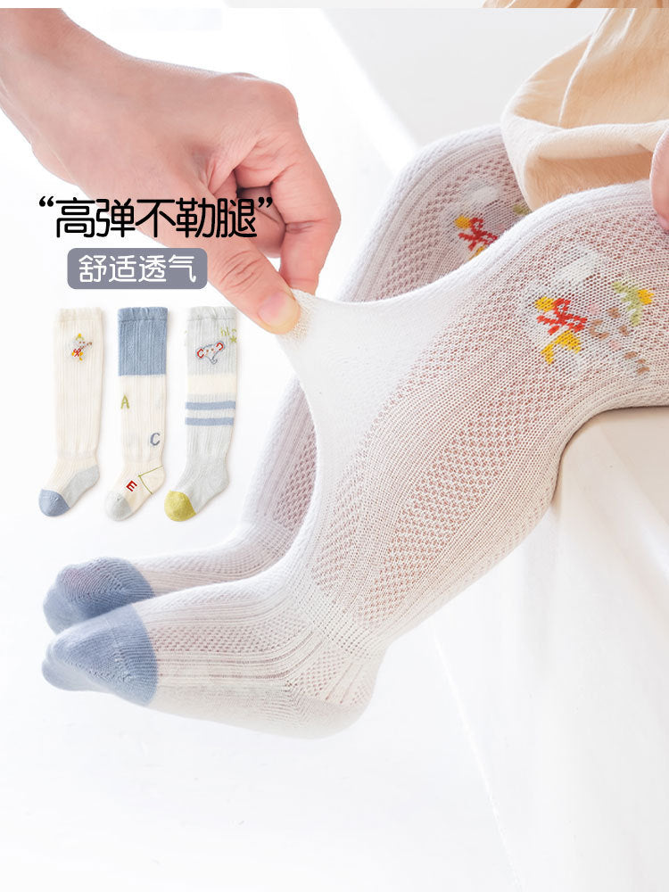 Baby socks summer over-the-knee stockings mesh socks thin anti-mosquito socks type a baby socks newborn loose mouth 