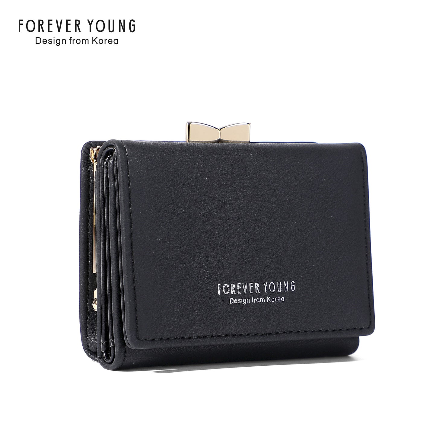 Forever Young Wallet Women's Short Cute Japanese Student Wallet Korean Style ရိုးရှင်းသော အကြွေစေ့သုံးအိတ်