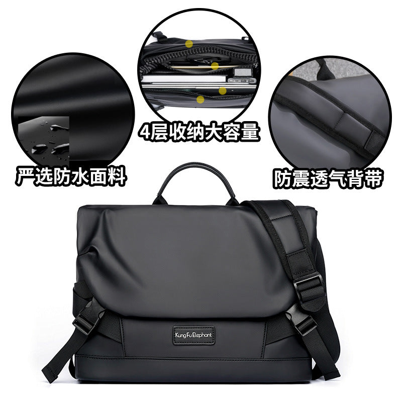 Fashion Trend Men's Satchel Messenger Large Capacity Commuter Work Bag Messenger Bag Water Resistant Casual Shoulder Bag