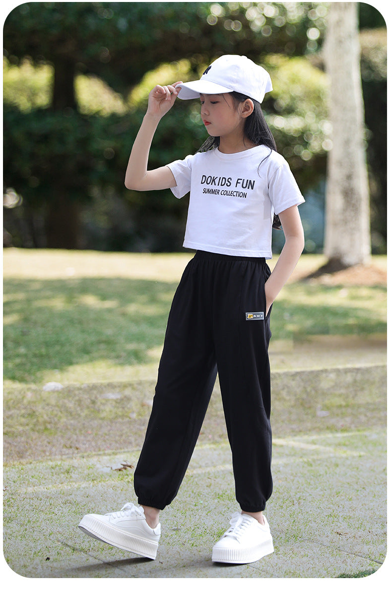 Girls anti-mosquito pants ice silk summer thin section children's bloomers small and medium-sized girls pants baby summer sports trousers 