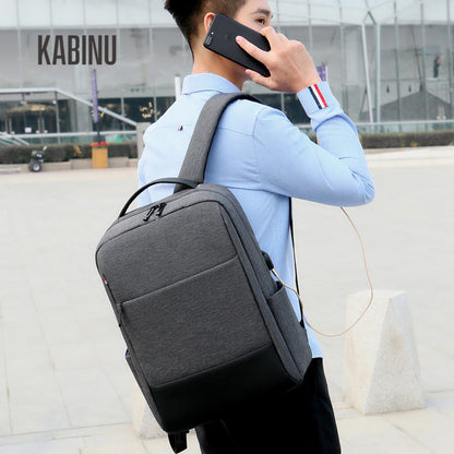 Kabinu business backpack contrasting color Oxford cloth outdoor travel backpack logo middle school student school bag USB charging 