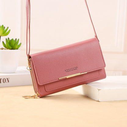 2022 new women's wallet Korean version large-capacity multi-functional shoulder bag mid-length clutch bag coin purse 