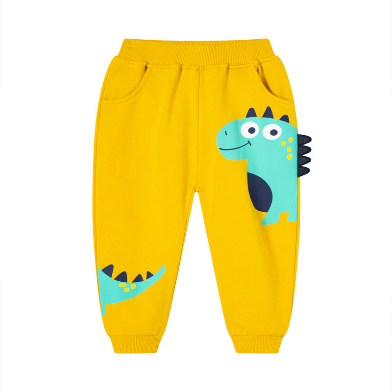 2024 new Korean version children's autumn casual trousers cartoon sports trousers boys knitted sweatpants one piece delivery 