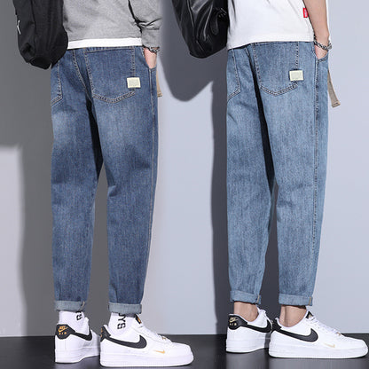 2023 New Jeans Men's Men's Clothes Loose Straight Tide Brand Spring and Summer Casual Summer Thin Section ကိုးမှတ် ဘောင်းဘီရှည်