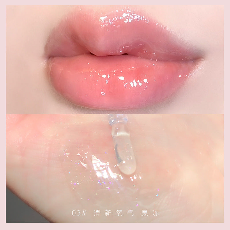 Maxfine water light beautiful lip gloss moisturizing lip glaze lasting whitening jelly glass mirror lip gloss wholesale 