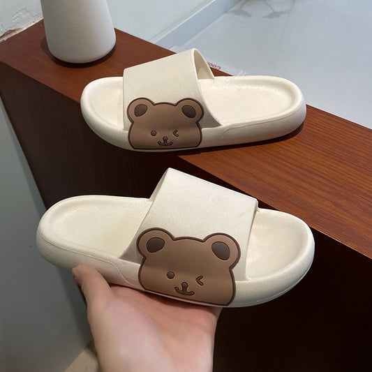 Student girl heart home thick bottom bathroom non-slip sandals and slippers ins simple new outdoor wear wholesale on behalf of 