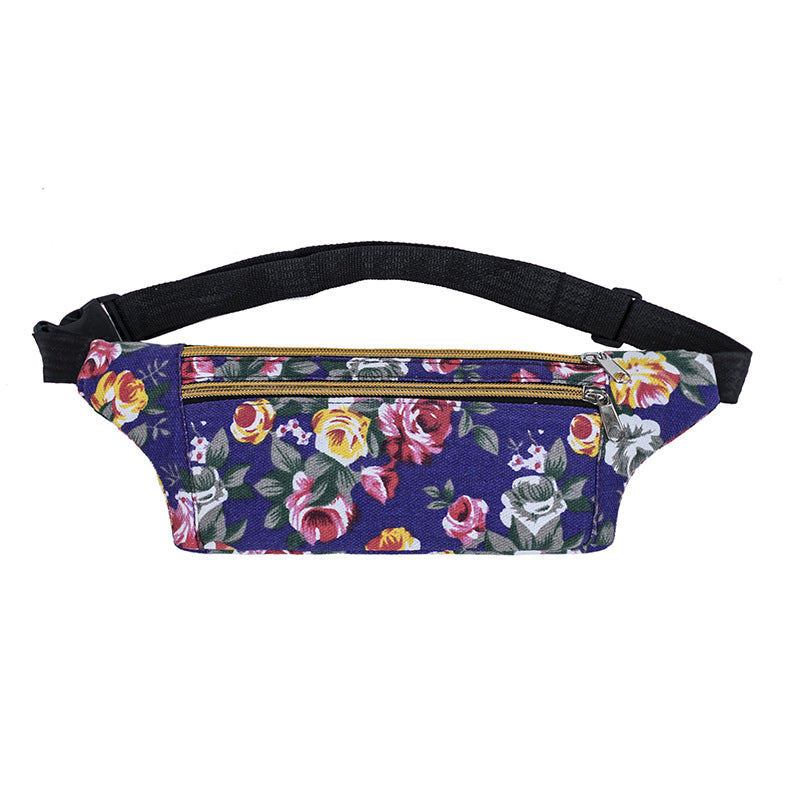 2022 New Fashion Waist Bag Women’s Fashion Sports Running Equipment Outdoor Flower Bag Cashier Wallet Casual 