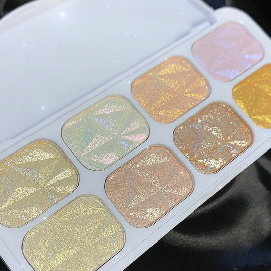 Internet celebrity same 8 colors contour highlight powder ins super hot fine flash brightening powder diamond pearl highlight new super flash 