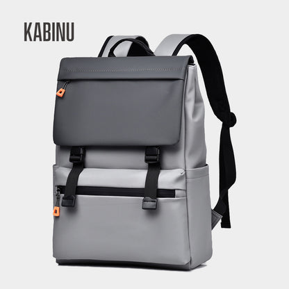 Kabinu casual backpack leather membrane waterproof business commuter computer bag backpack middle school student bag bag 