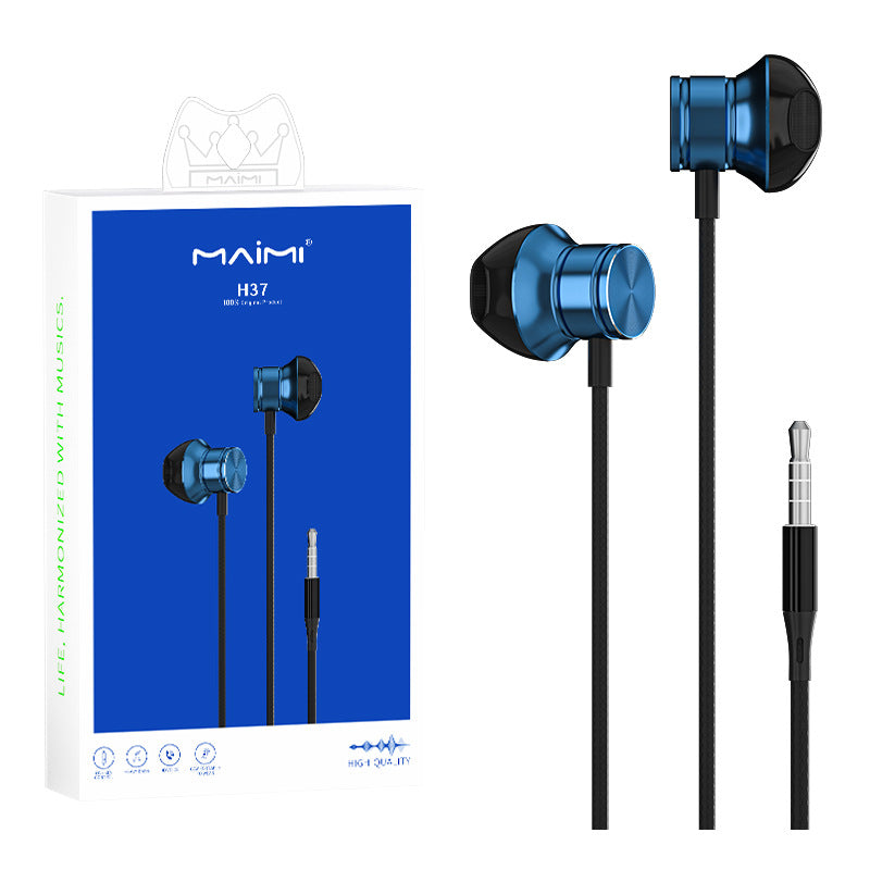 Mai Mi H37 ကြိုးတပ်နားကြပ် semi-in-ear 3.5mm အပေါက်ဝိုင်းခေါင်း အထူးအရည်အသွေးမြင့် မိုဘိုင်းလ်ဖုန်း အားကစားဂိမ်း