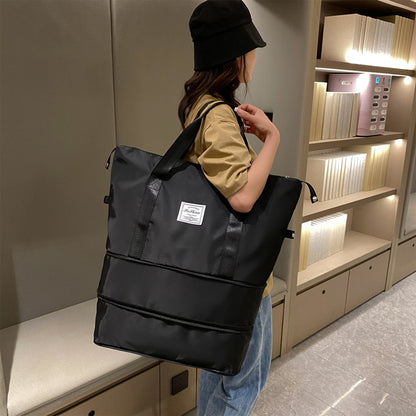 2023 new cross-border double-layer expanded large-capacity travel bag dry and wet separation lightweight maternity bag student luggage bag 