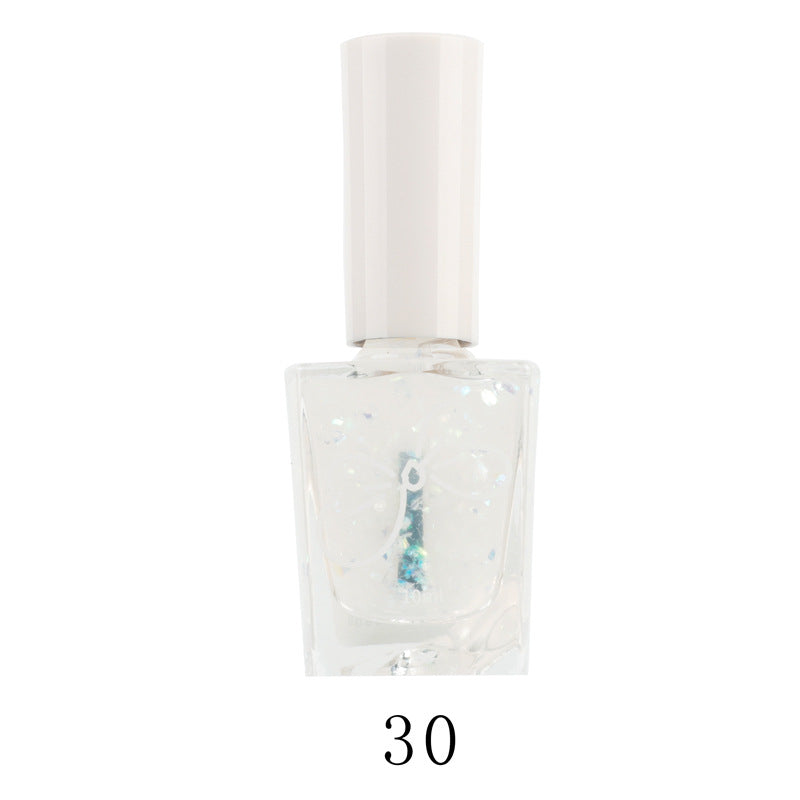 Luqiya summer oily 30-color nail polish, no-bake, long-lasting, non-peelable, quick-drying, transparent whitening nail polish wholesale 