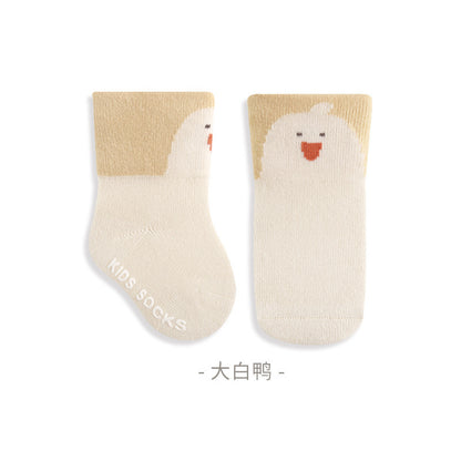 2023 autumn new arrival newborn baby socks wide cuffs no leg tight baby socks boneless cartoon mid-tube socks