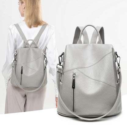 Korean style fashionable backpack for women, simple and easy to wear, 2023 autumn new product, large capacity anti-theft backpack, casual travel bag 