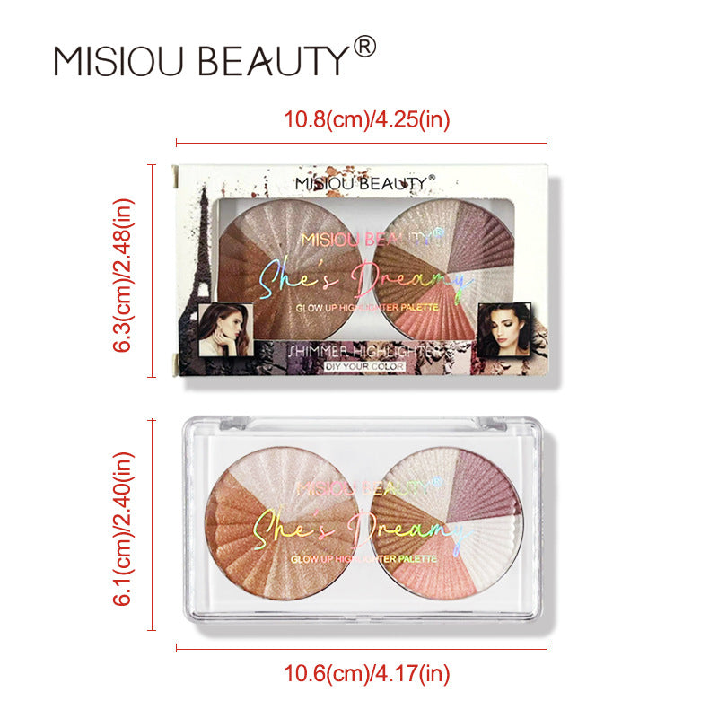 MISIOU BEAUTY cross-border high-gloss blush all-in-one palette pearlescent brightening 