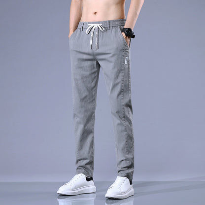 2023 Spring New Casual Pants Men's Straight Slim Elastic Waist Sports Pants Autumn Trend Men's Pants 