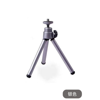 Universal mini portable tripod camera bracket မြန်နှုန်းမြင့် ဒီဂျစ်တယ်ကင်မရာ အလူမီနီယမ်သတ္တုစပ် ငွေရောင်သုံး tripod 