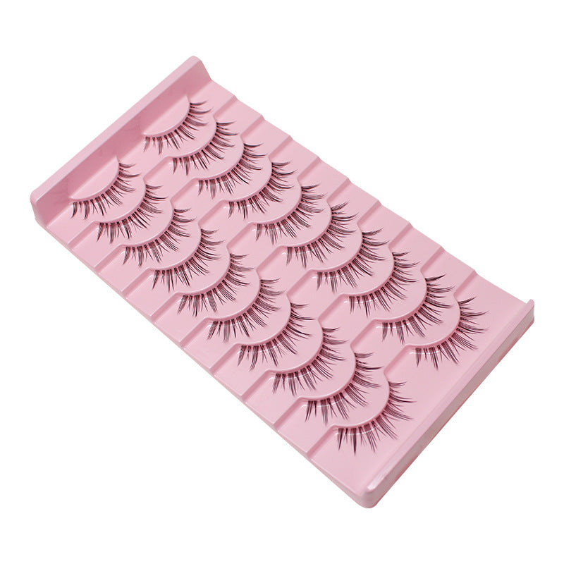 dingsen cross-border stable supply 10 pairs of single line fishing line thin stem false eyelashes natural COS little devil eyelashes 