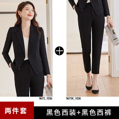 White suit jacket female spring and autumn professional wear temperament goddess fan workplace formal wear small casual suit suit 