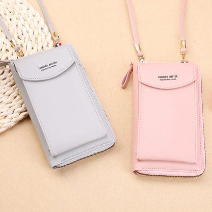 2022 New Mobile Phone Bag Korean Style Fashion Large Capacity Double Wall Wallet Multi-Function Ladies Messenger Bag 