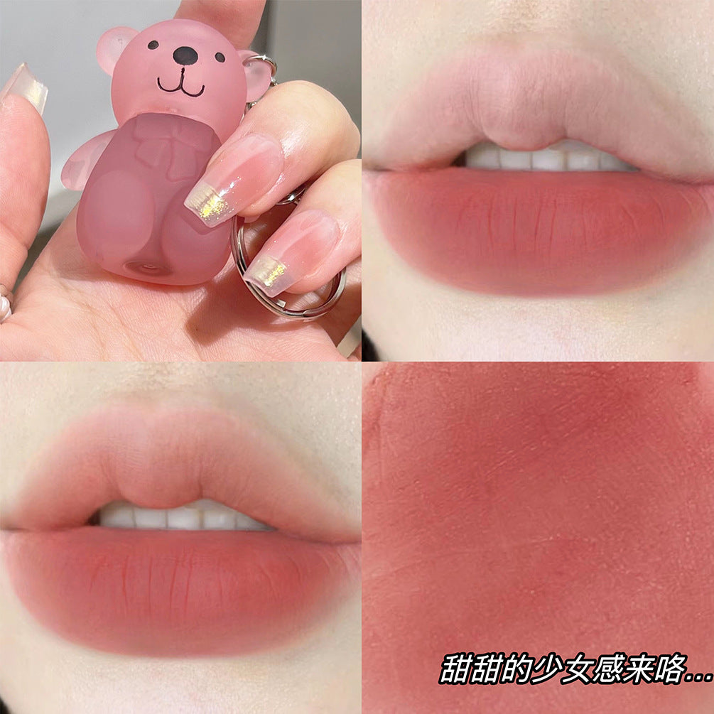 Art Value Cute Bear Velvet Lip Mud Soft Mist Whitening Silky Lip Glaze Low Saturation Tone Versatile Affordable 