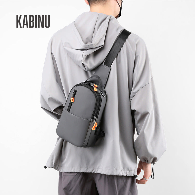 Kabinu new chest bag bag film business casual shoulder bag lightweight mobile phone bag usb student crossbody bag 