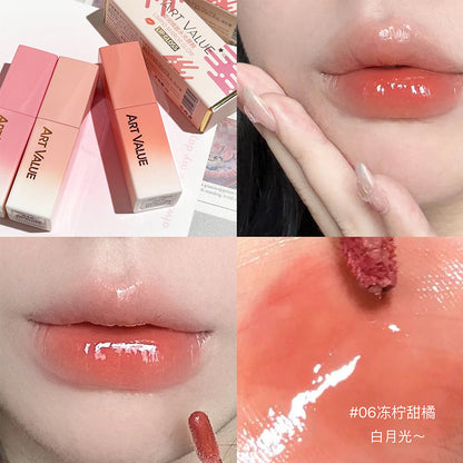 Art Value 6-color mirror-like water-gloss lip glaze whitening lipstick color versatile student affordable makeup cross-border 