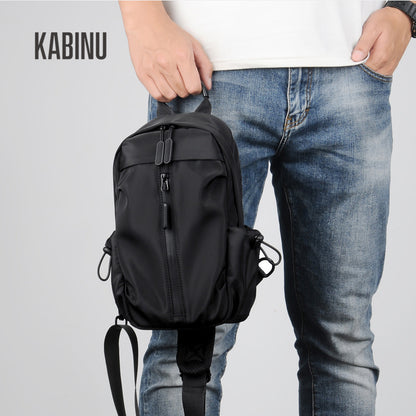 Kabinu new chest bag outdoor casual shoulder bag business commuter mobile phone bag solid color lightweight messenger bag men's trendy 